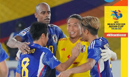 Jepang jadi juara Grup C pada babak penyisihan AFC Beach Soccer Asian Cup Thailand 2023