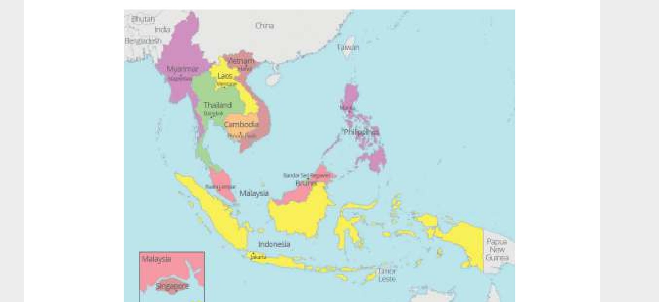 Gambar semua peta negara ASEAN  /Tangkapan Layar buku IPS kelas 8 kurikulum 2013 Kemendikbud.
