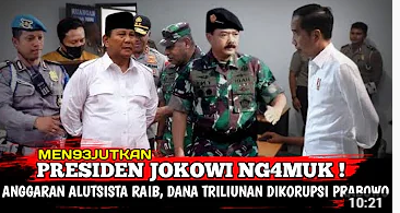 Thumbnail Video yang Mengatakan Bahwa Menhan Prabowo Subianto Terlibat dalam Korupsi Triliunan Dana Pengadaan Alutsista