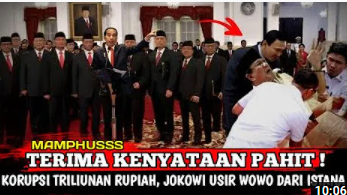 Thumbnail Video yang Mengatakan Bahwa Menhan Prabowo Subianto Diusir Jokowi dari Istana karena Korupsi Triliunan Rupiah Dana Pengadaan Alutsista
