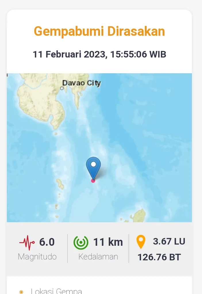 Gempa M 6.0 Terjadi Di Melonguane Sulawesi Utara, BMKG: Hati-Hati Gempa ...