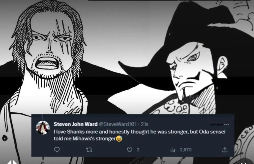 Cuitan akun Twitter Steven Jhon Ward, aktor Dracule Mihawk di One Piece Live Action yang dihapus.