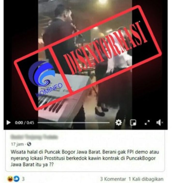 tangkapan layar postingan hoaks pesta warga arab di Puncak.