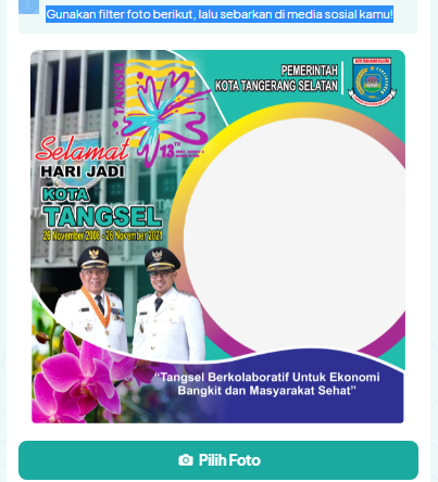 Download Template Twibbon Hari Jadi Kota Tangerang Selatan Ke 13 tahun 2021 Cocok dishare di WA, Facebook, IG