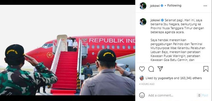 Presiden Joko Widodo Meresmikan Empat Tempat dan Kegiatan di NTT, Warganet: Selamat Datang Kembali di NTT Bapa