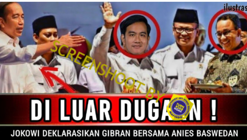 Thumbnail Youtube yang mengatakan bahwa Jokowi Telah Resmi Deklarasikan Gibran dengan Anies Baswedan
