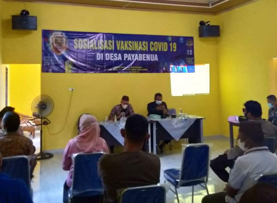 Edukasi Vaksin Covid-19 di Kecamatan Mendobarat tepatnya Desa Payabenua, Kabupaten Bangka Provinsi Bangka Belitung.