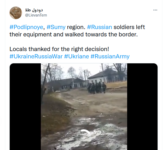 Video beberapa unit tentara Rusia memilih kembali pulang ke negaranya dengan berjalan kaki setelah gagal menjalankan perintah Vladimir Putin untuk menduduki Ukraina.