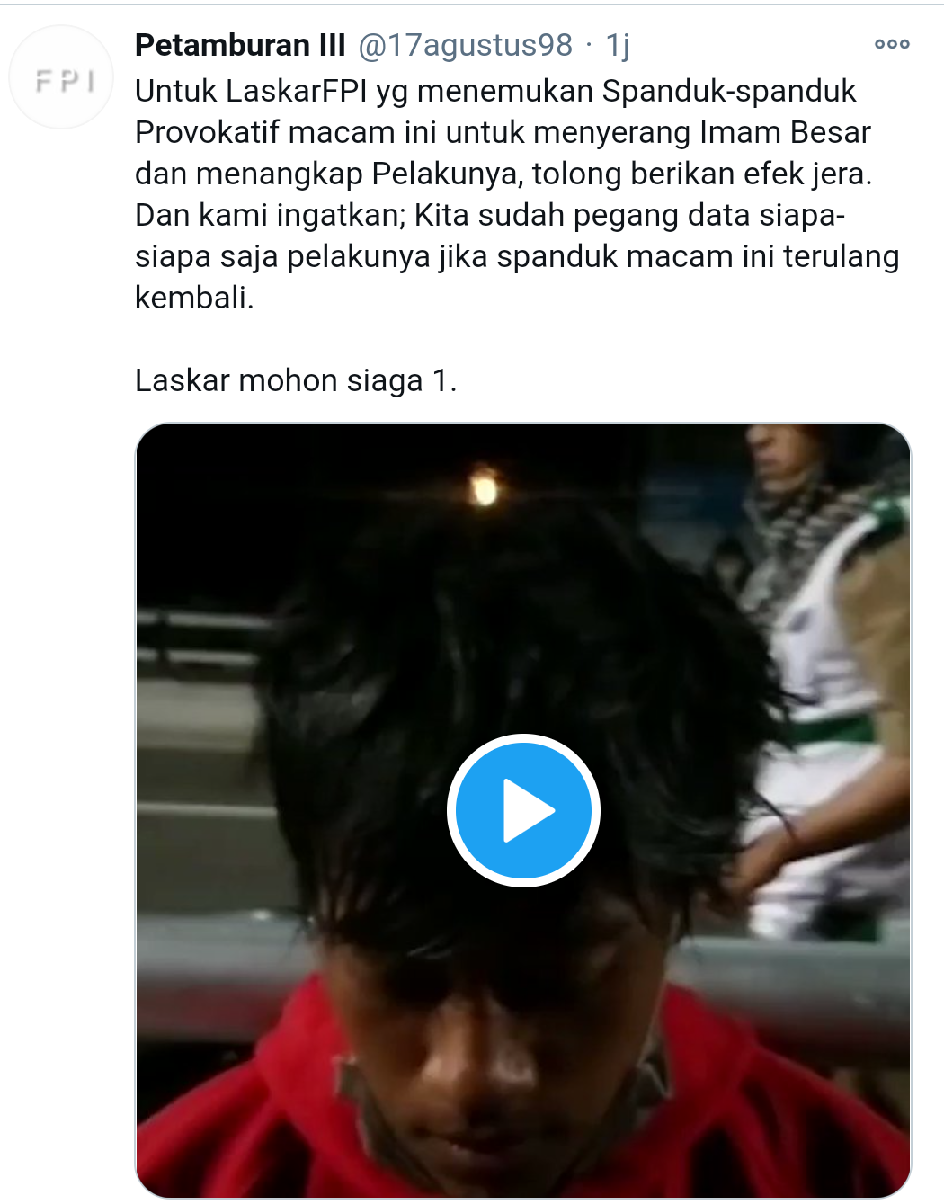 Waduh, Pasang Baliho Provokatif Serang Habib Rizieq, 2 Orang Remaja Ditangkap Laskar FPI Petamburan