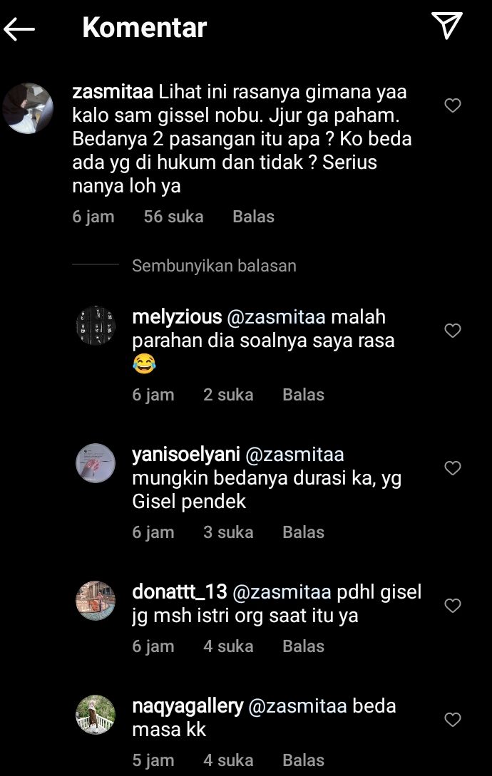 Netizen berkomentar soal kasus Ariel Luna serta Gisel Nobu