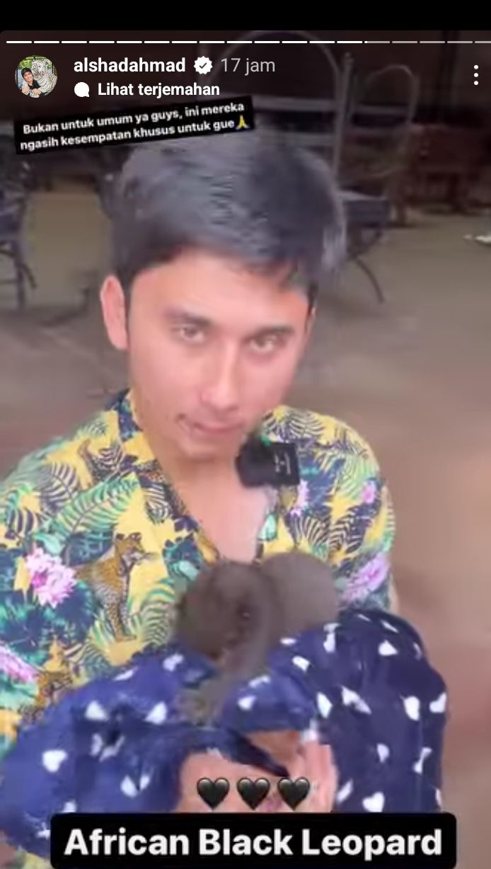 Bak Tak Peduli Dengan Berita Hamili Nissa Asyifa, Alshad Ahmad Asyik Gendong African Black Leopard