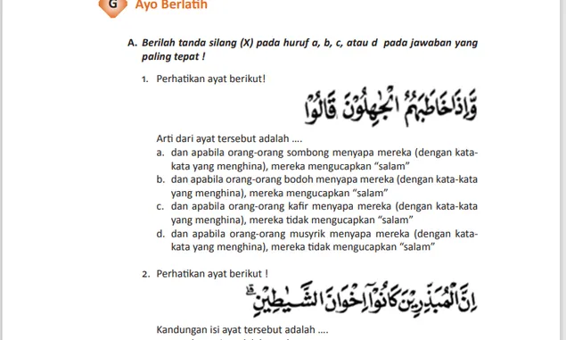 Kunci Jawaban Pelajaran Pendidikan Agama Islam (PAI) Dan Budi Pekerti SMP/Mts Kelas 8 Halaman 127, 128, 129 Ba