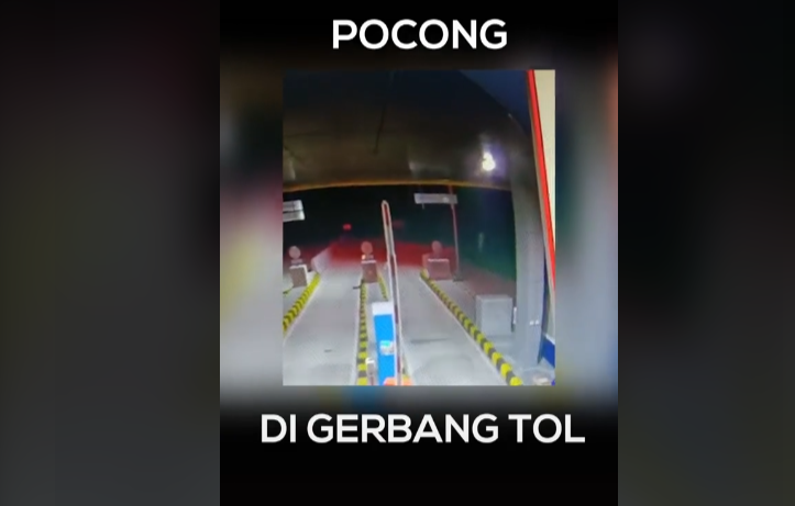 Waduh Pocong Lompat-Lompat di Gerbang Tol Bandung, di CCTV Terlihat Sekuriti Lari Ketakutan