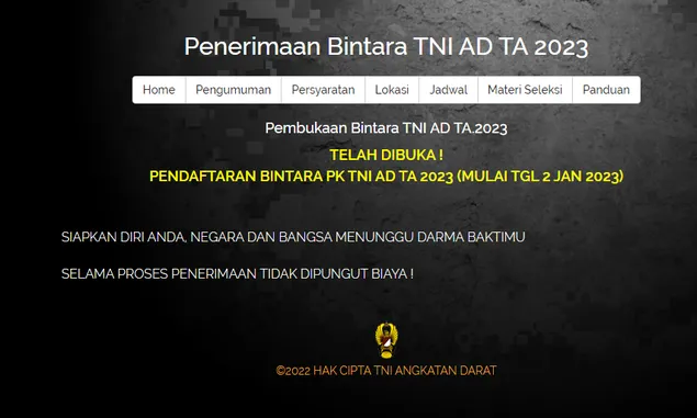 Pendaftaran Bintara TNI AD 2023 Dibuka, Simak Persyaratan Umum yang Harus Dipenuhi