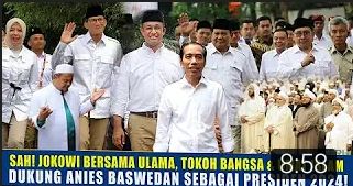Video yang mengatakan Jokowi bersama ulama, tokoh bangsa, dan umat Islam dukung Anies Baswedan jadi Presiden 2024