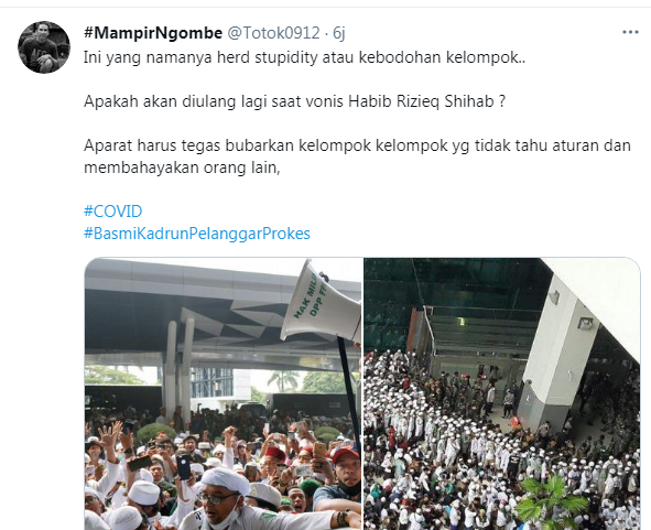 Jelang Sidang Vonis Habib Rizieq Terkait Tes Swab RS Ummi, Begini Komentar Para Netizen di Twitter