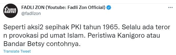 Cuitan Anggota DPR, Fadli Zon.