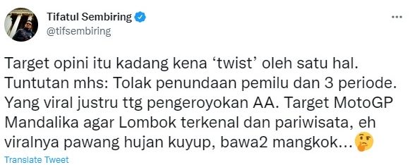 Cuitan Tifatul Sembiring.