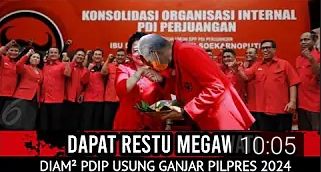 Video yang mengatakan Megawati Soekarnoputri beri restu Ganjar Pranowo maju Pilpres 2024