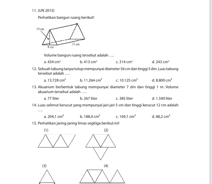 Kunci Jawaban Latihan Soal Akhir Semester 2 PAT Matematika Kelas 6 SD ...