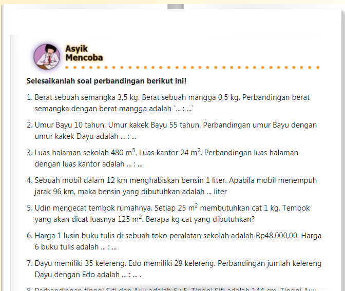 Kunci Jawaban Matematika Kelas 5 Sd Halaman 95 Soal Cerita 1 Sampai 10 Ringtimes Banyuwangi