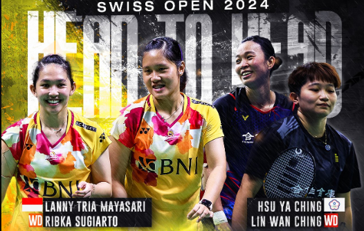Ini hasil pertandingan final ganda putri Swiss Open 2024 antara Lanny/Ribka dengan Hsu/Lin, Minggu, 24 Maret 2024.*