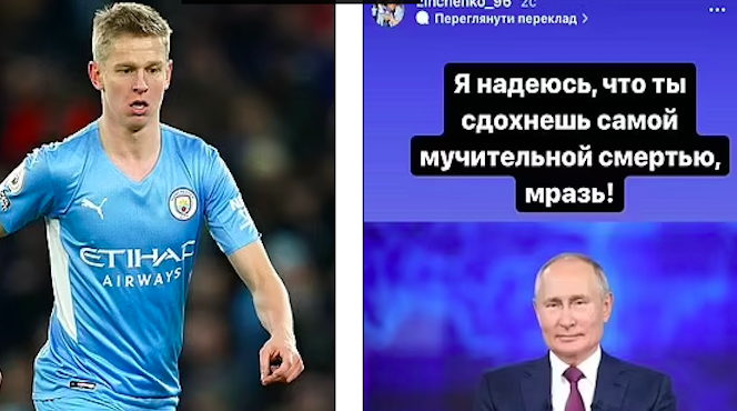 Oleksandr Zinchenko Tuduh Instagram Hapus Postingannya yang Sentil Putin Soal Perang Rusia