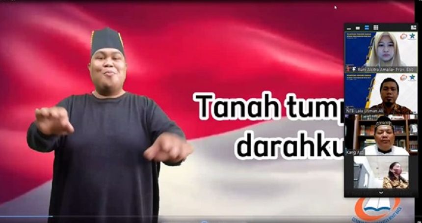Perwakilan PD GPMB memandu Lagu indonesia Raya