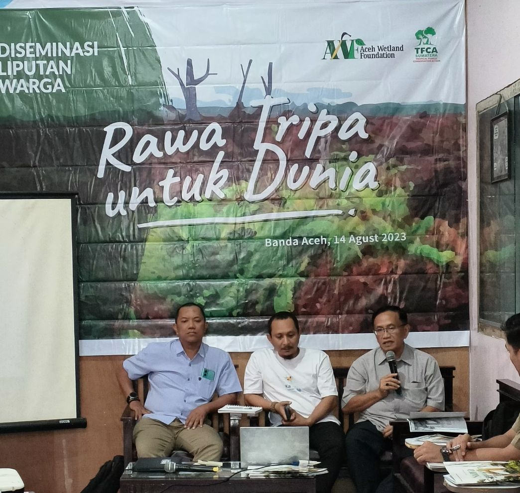 AWF dan TFCA gelar Kegiatan Diseminasi Liputan Warga dari Rawa Tripa di Aceh, Banda Aceh 14 Agustus 2023