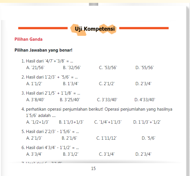 Kunci Jawaban Matematika Kelas 5 Sd Halaman 15 Pilihan Ganda Uji Kompetensi Ringtimes Banyuwangi