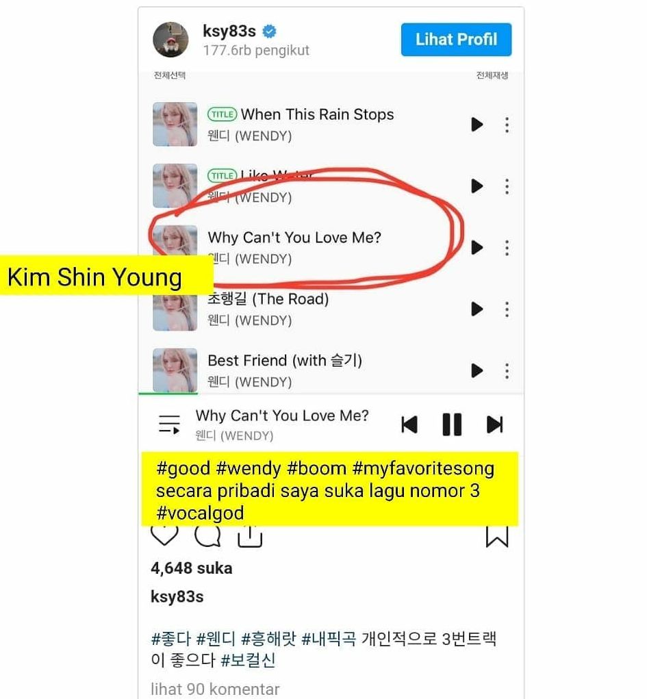 Dukungan Kim Shin Young untuk debut solo Wendy Red Velvet.