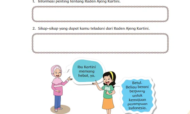 Sikap yang Diteladani dari R.A Kartini, Kunci Jawaban Tema 7 Kelas 6 Halaman 19