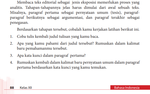 Berikut pembahasan Bahasa Indonesia kelas 12 halaman 88 89 tentang Kado Tahun Baru 2014 dari Pertamina.