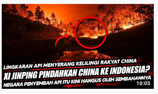 Thumbnail video yang mengatakan bahwa China akan segera dipindahkan ke Indonesia