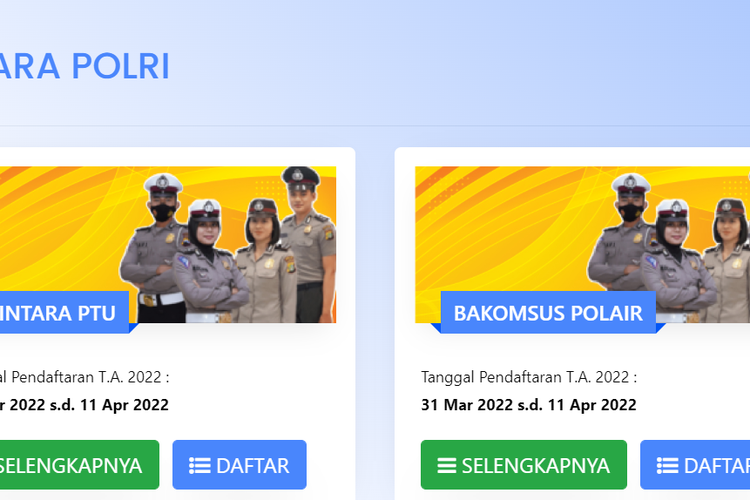 Berikut Link Pendaftaran Polri 2022 Simak Syarat Lengkap Bintara Dan