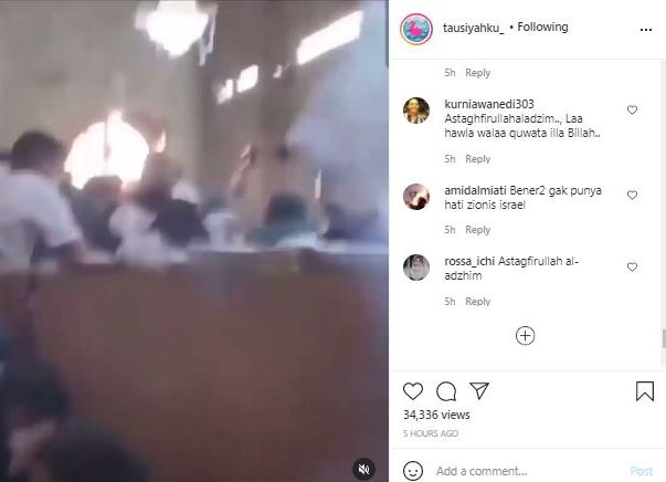 Video yang menunjukkan situasi di dalam Masjid Al-Aqsa
