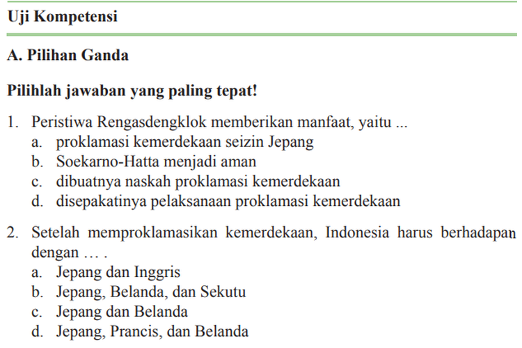 Kunci Jawaban IPS Kelas 9 Halaman 283-285 Uji Kompetensi Pilihan Ganda ...