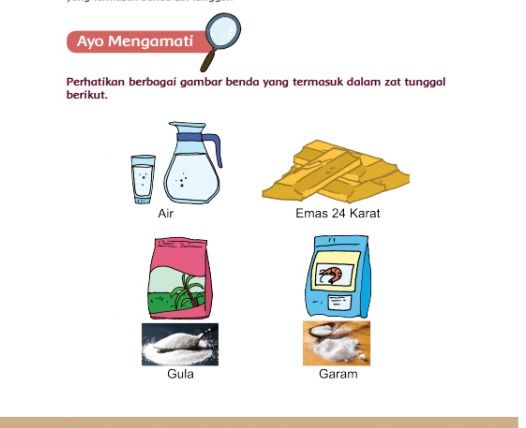 Benda Termasuk Dalam Zat Tunggal Dan Zat Campuran Kunci Jawaban Kelas