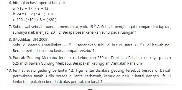 Kunci Jawaban Matematika SD Kelas 6 Halaman 57 Soal 6 Sampai 10 ...