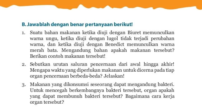 BOCORAN! Kunci Jawaban IPA Kelas 8 Halaman 206 Esai Uji Biuret Pada Makanan Muncul Warna Ungu Mengandung Apa? - Portal Purwokerto - Halaman 2