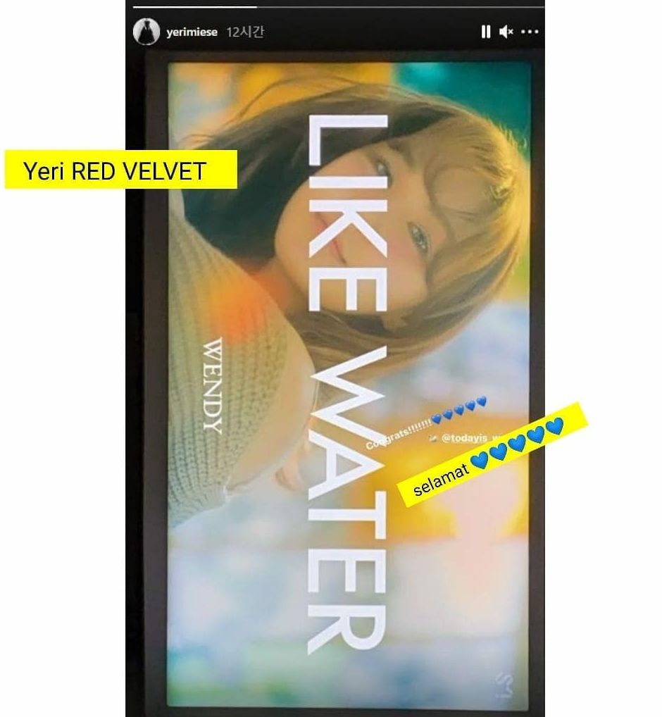 Dukungan Yeri Red Velvet untuk debut solo Wendy Red Velvet.
