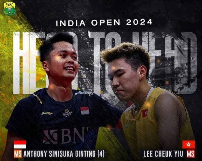 LIVE SCORE India Open 2024 Perempat Final Ginting vs Lee Cheuk Yiu