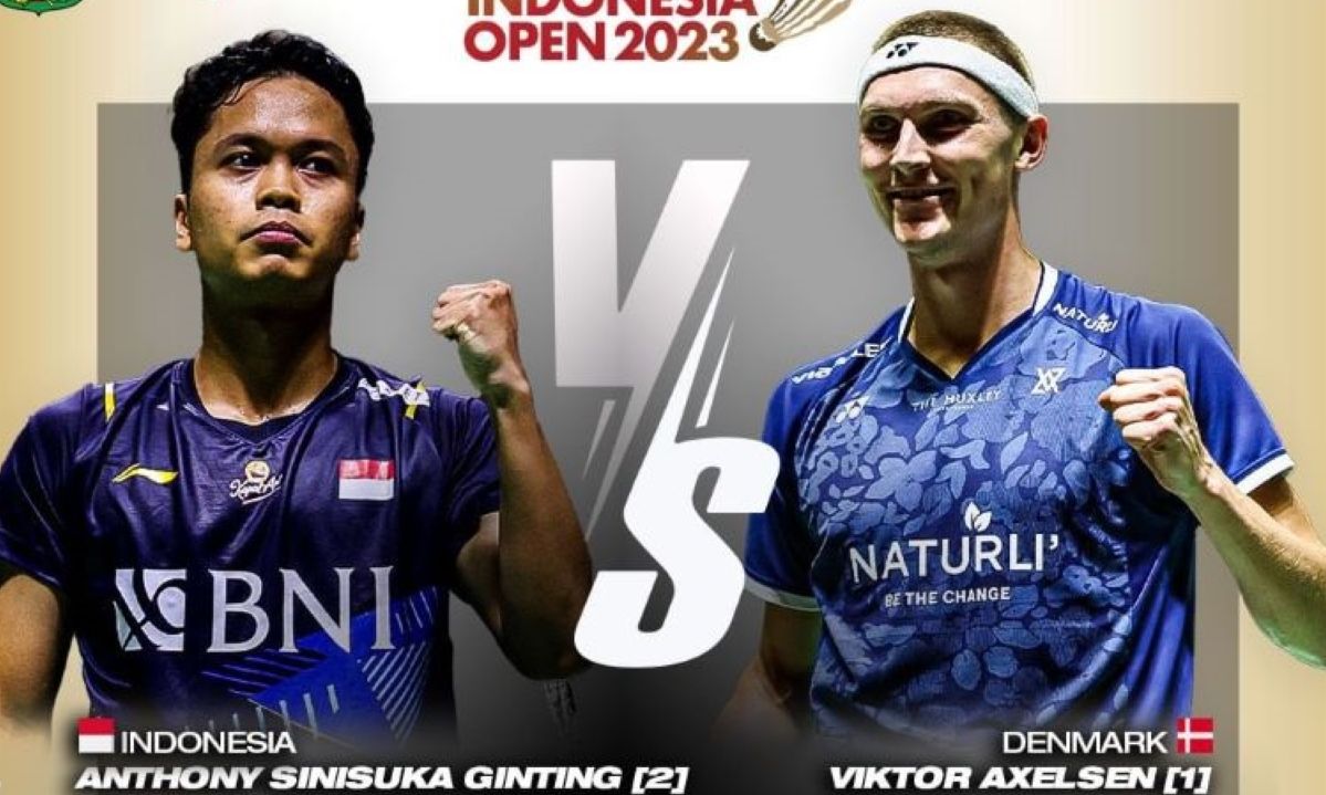  Akses link live streaming final Indonesia Open 2023 Viktor Axelsen vs Anthony Ginting.