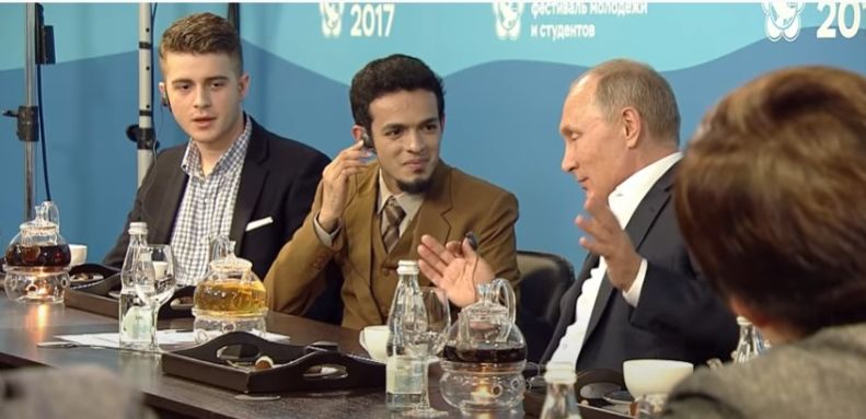 Gamal Albinsaid secara khusus bertemu dengan Vladimir Putin pada 15 Oktober 2017 di Rusia/ Tangkap layar YouTube