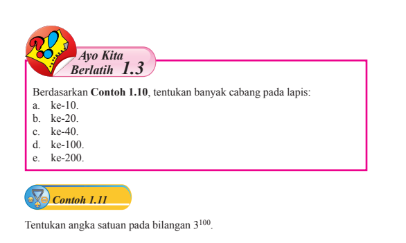 Kunci Jawaban Matematika Kelas 8 Halaman 20, Ayo Kita Berlatih 1.3 Tentukan Banyak Cabang pada Lapis - Ringtimes Bali