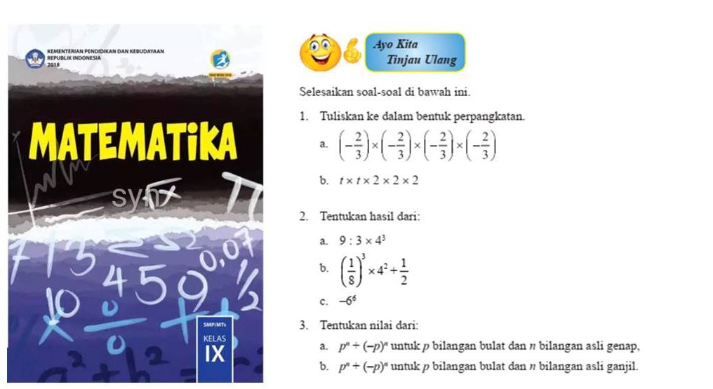 Kunci Jawaban Matematika Kelas 9 Halaman 9 Bilangan Berpangkat Dengan ...