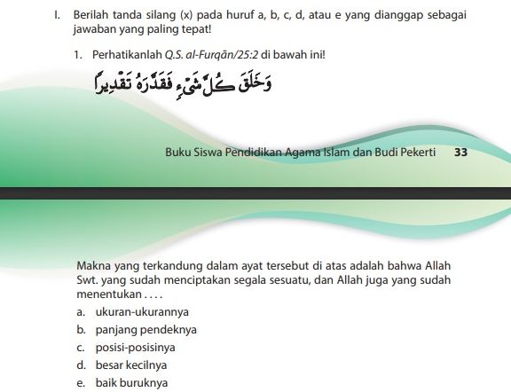 Pernyataan diatas yang tidak termasuk hikmah beriman kepada qada dan qadar adalah nomor