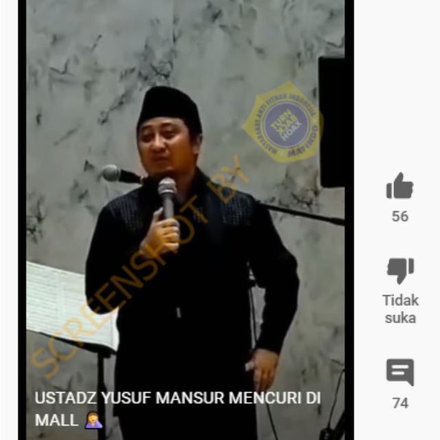 Berita hoax ustadz Yusuf Mansur mencuri di mall