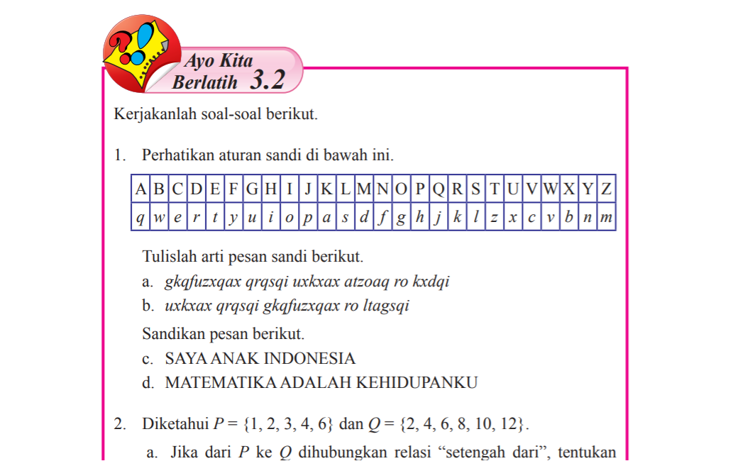 Kunci Jawaban Matematika Kelas 8 Halaman 102, 103 Ayo Berlatih 3.2 Relasi  dan Fungsi. - Ringtimes Bali