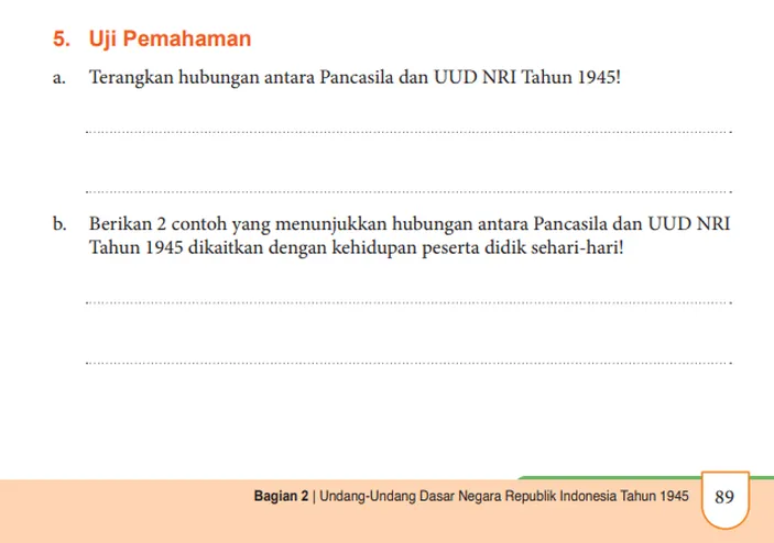 Pembahasan PKN Kelas 10 Halaman 89 90 Kurikulum Merdeka Uji Pemahaman Hubungan Pancasila Dan